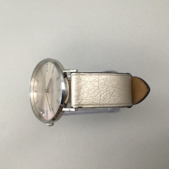 Coach Perry Watch Women 36mm Silver Tone Champagne Leather Band New Battery main image 12